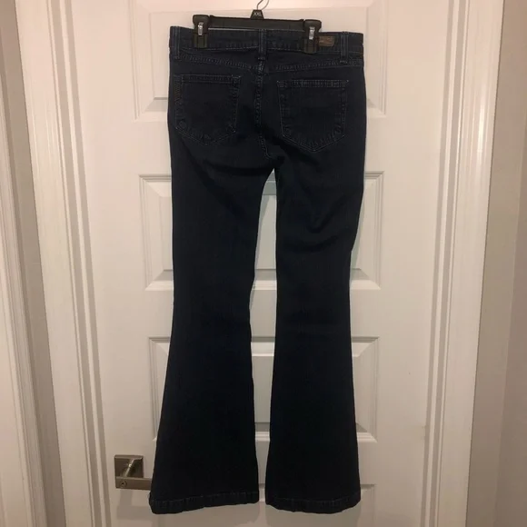 Paige Premiuin Denim Blue Flare Manning Wide Leg Jeans sz 28 - Picture 2 of 2
